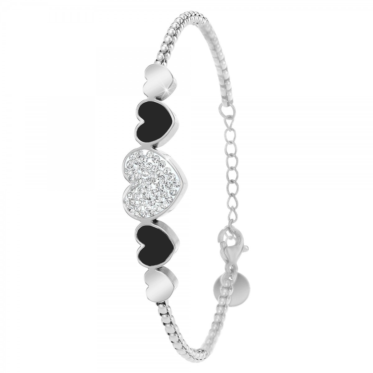 Bracelet coeurs SC Crystal orné de Cristaux scintillants