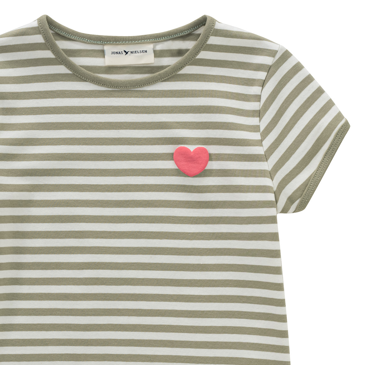 Jonas Nielsen Mädchen T-Shirt mit Herz-Print oliv / weiss