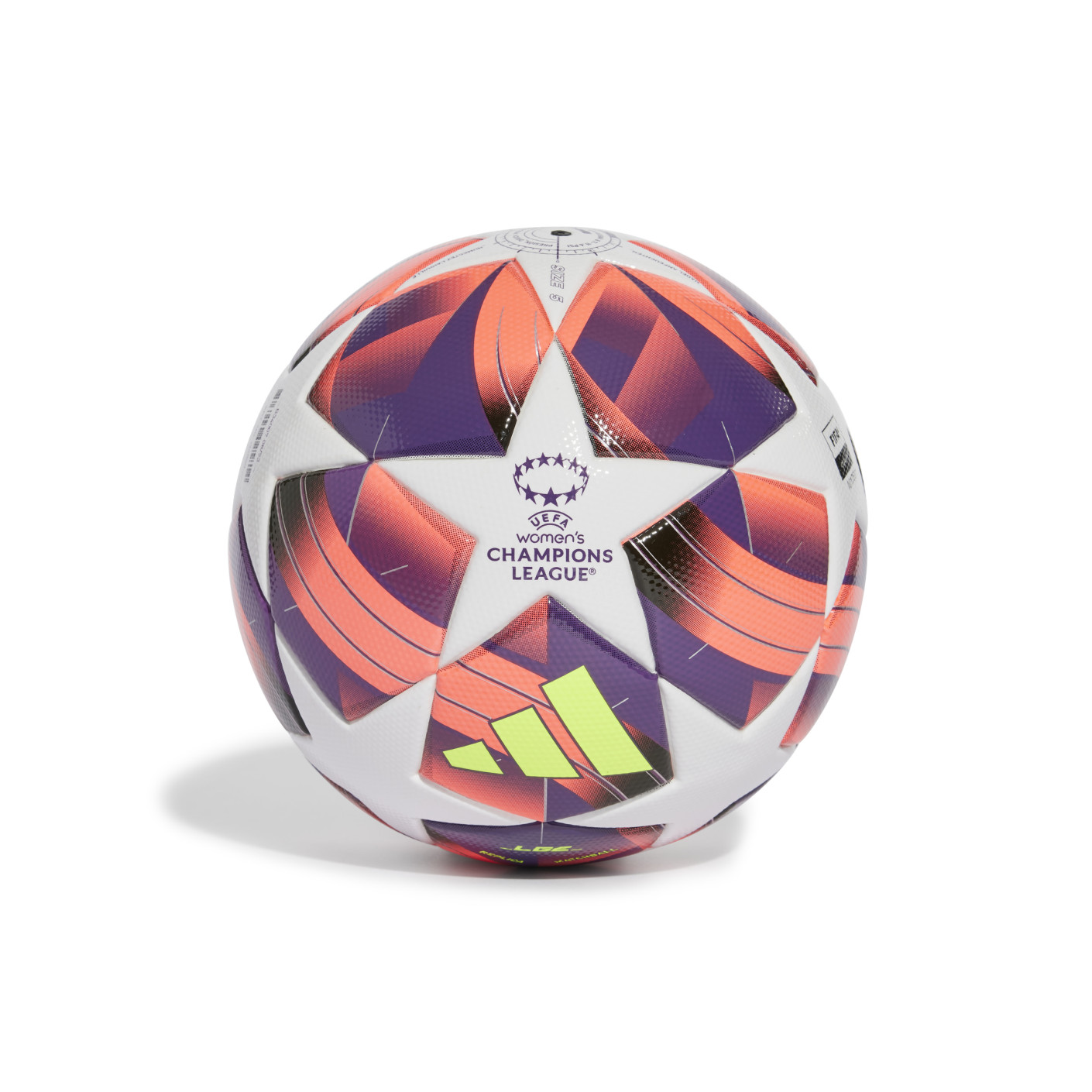 Adidas Women's UEFA Champions League League Voetbal Maat 5 2024-2025 Oranje Zilver Geel