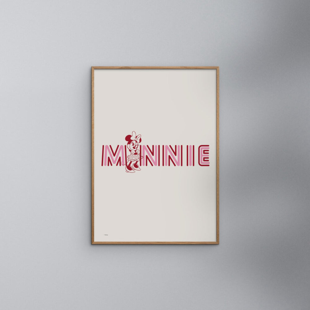 Køb Poster & Frame Disney - Minnie Pink Letters