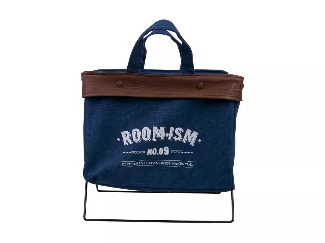 Panier de rangement en métal et tissu 38x26x36
