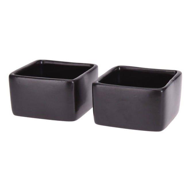 2er Set Servierschälchen - schwarz - Porzellan - ca. 7 x 7 x 4 cm