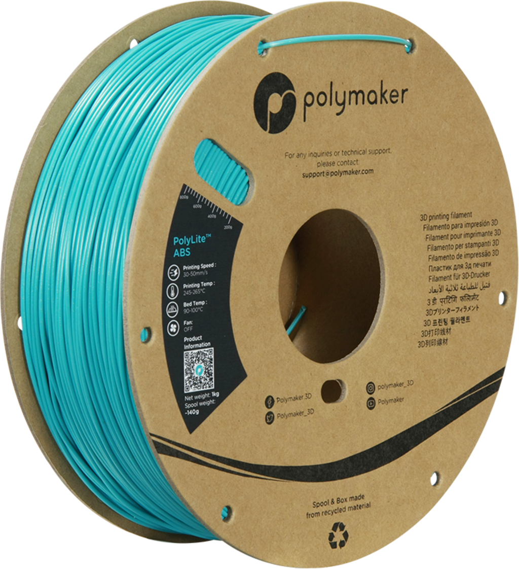 Polymaker  PolyLite ABS Galaxy Teal, 1,75 mm / 1000 g    Außergewöhnliche Qualität mit PolyLite ABS