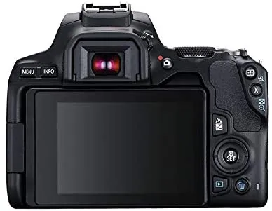 Canon EOS 250D - Digitalkamera - SLR - 24.1 MP - APS-C - 4K / 25 fps - 3x optisk zoom EF-S 18-55 mm IS STM objektiv - Wi-Fi, Bluetooth - sort