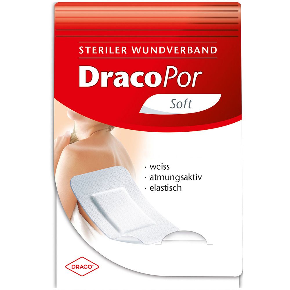 DracoPor Wundverband Soft weiß steril 8 x 15 cm