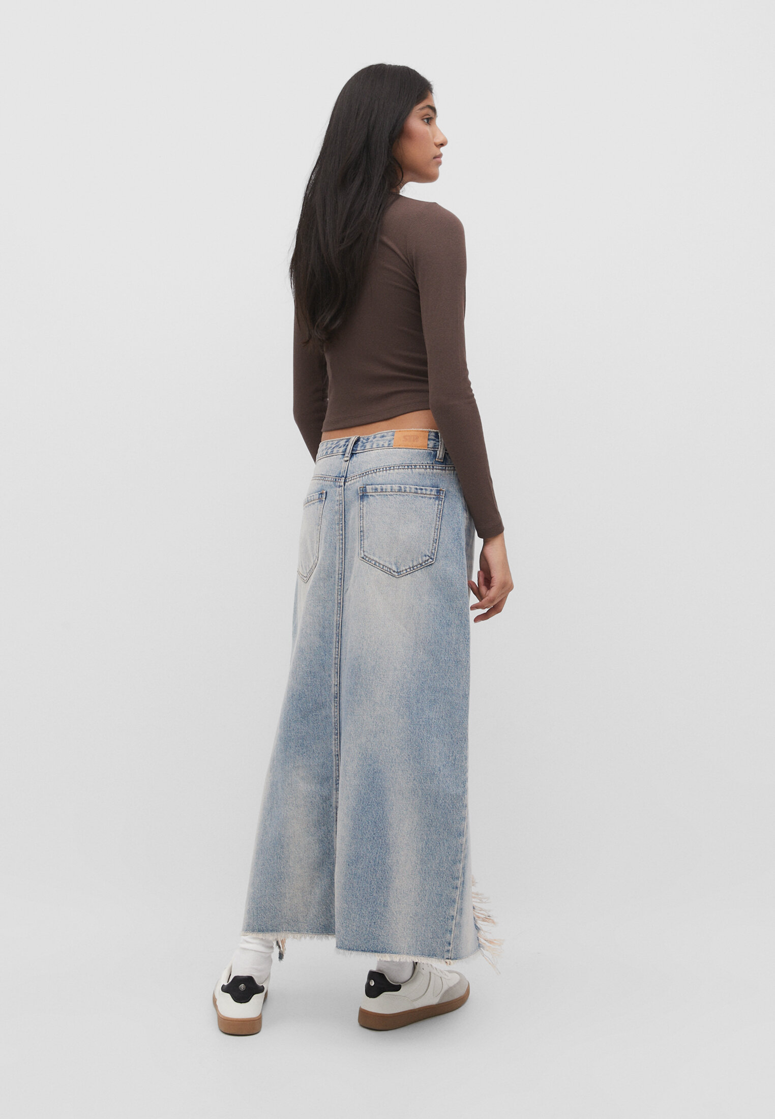 Saia jeans rasgada