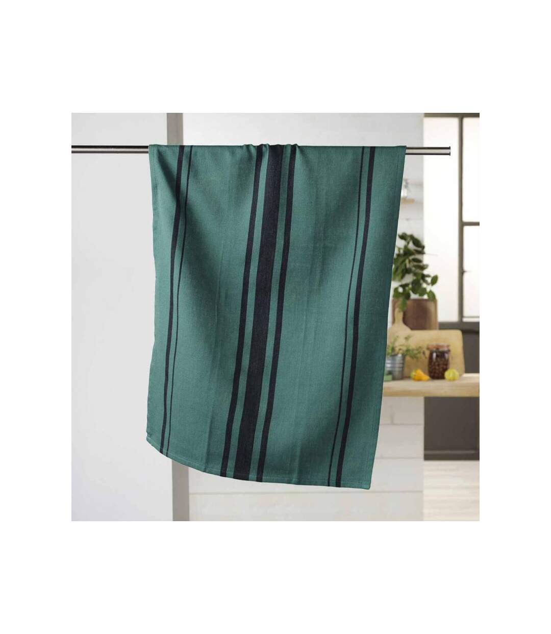 Torchon en Coton Tissé Comptoir 50x70cm Émeraude