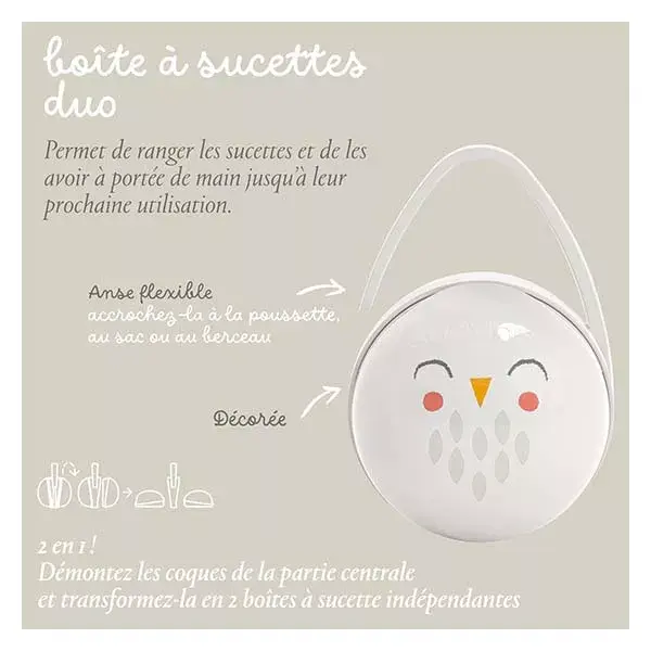 Suavinex Bonhomia Porte Sucette Duo Beige