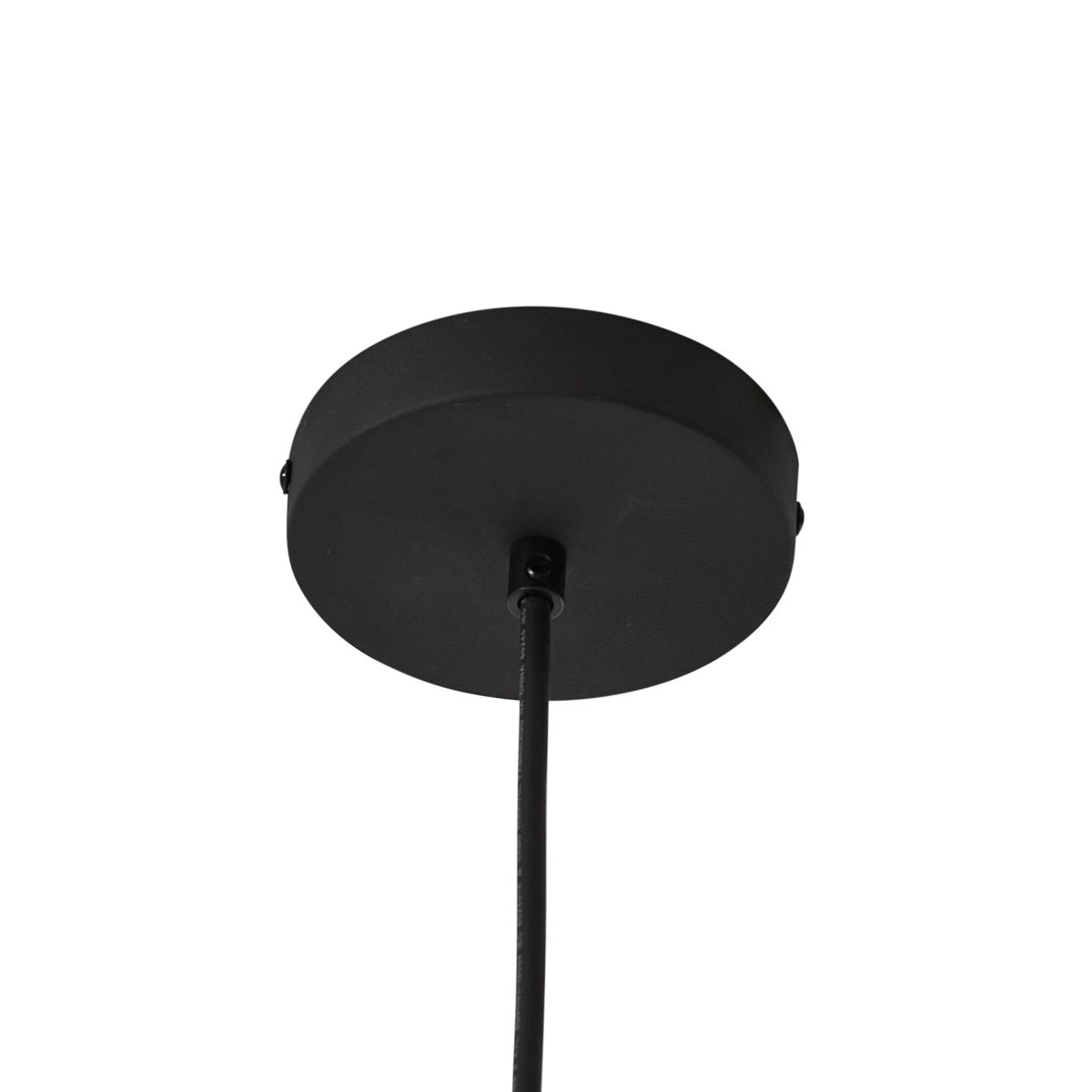 Buiten hanglamp zwart met zwarte kap van touw IP44 - Cava Jayla