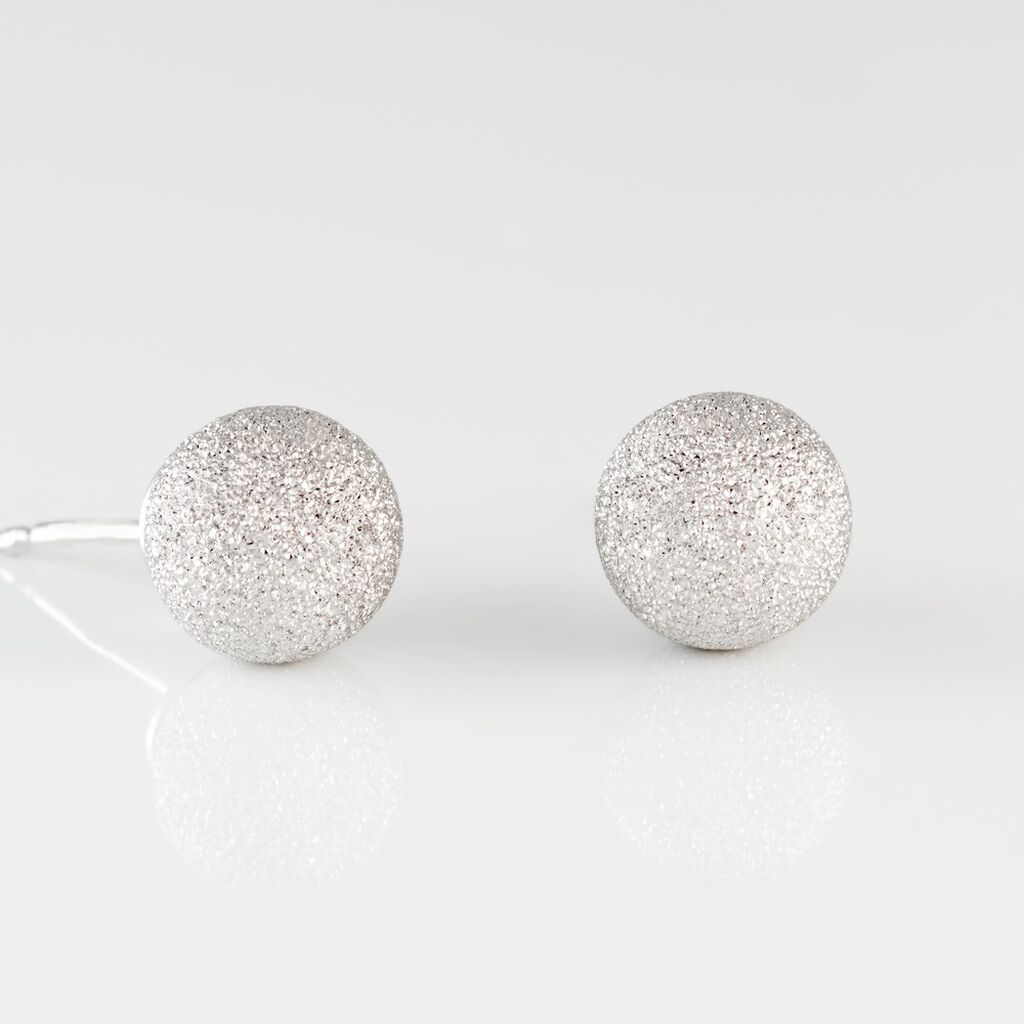 Boucles D'oreilles Puces Ayana Argent Blanc