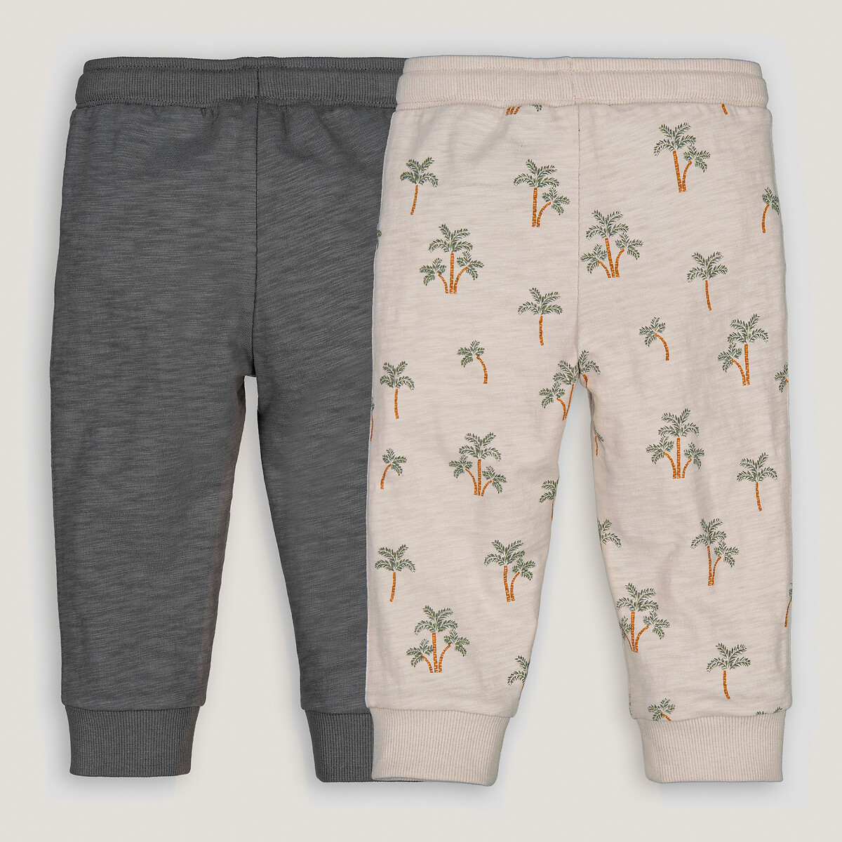 COLEÇÃO LA REDOUTE<br>Conjunto de 2 leggings, 1 lisa e 1 com estampa de palmeiras
