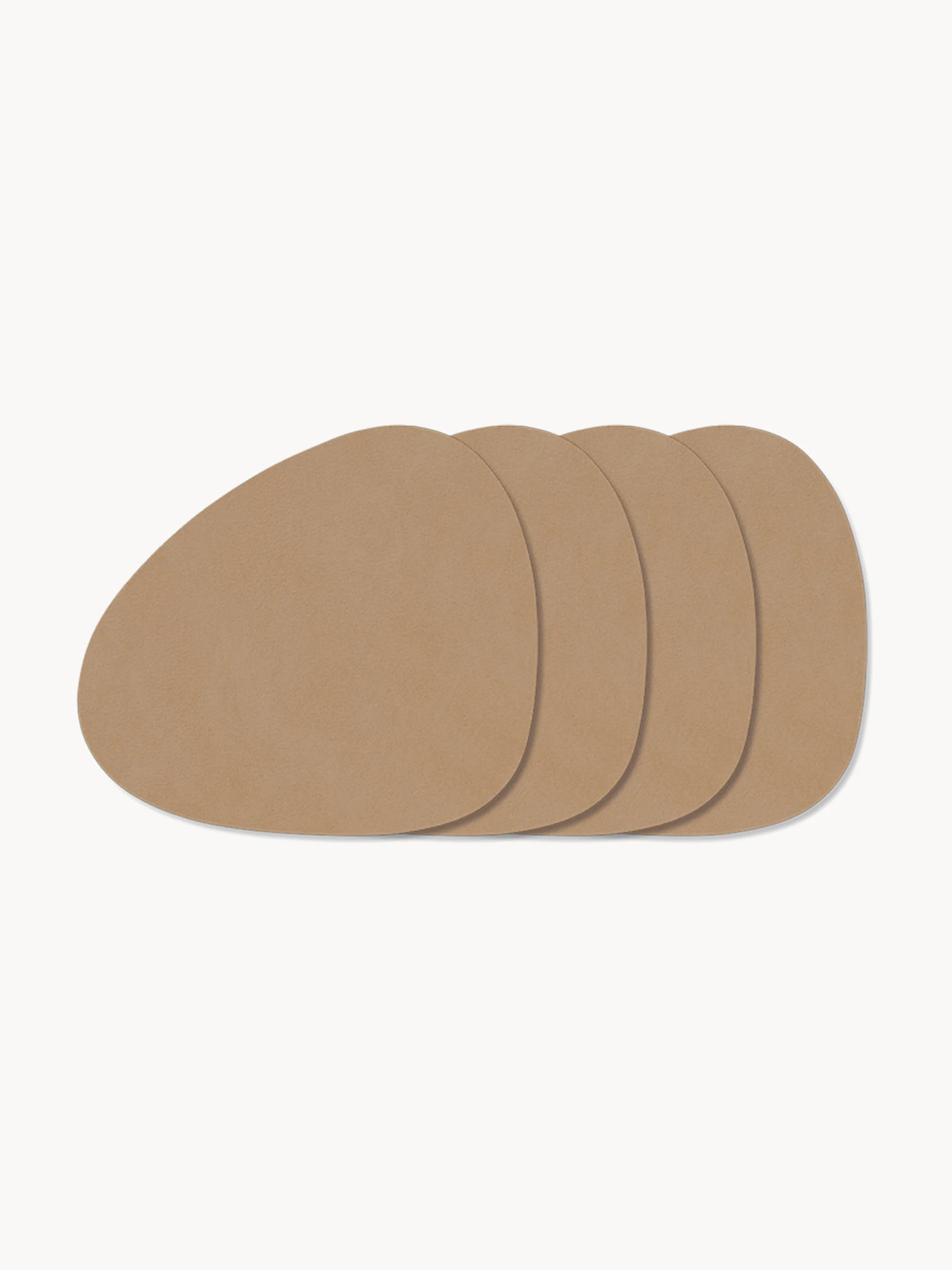 Asymmetrische leren placemats Curve, 4 stuks