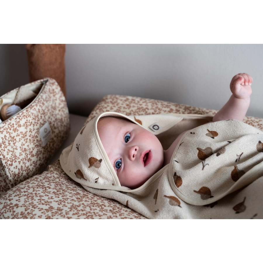 Noppies Badecape Printed duck baby hooded towel Indian Tan
