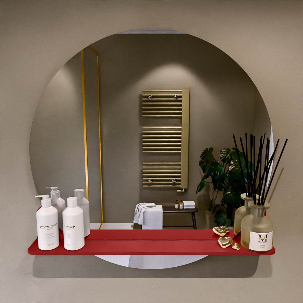 Mondiaz Spot spiegel rond Ø80cm met planchet greey