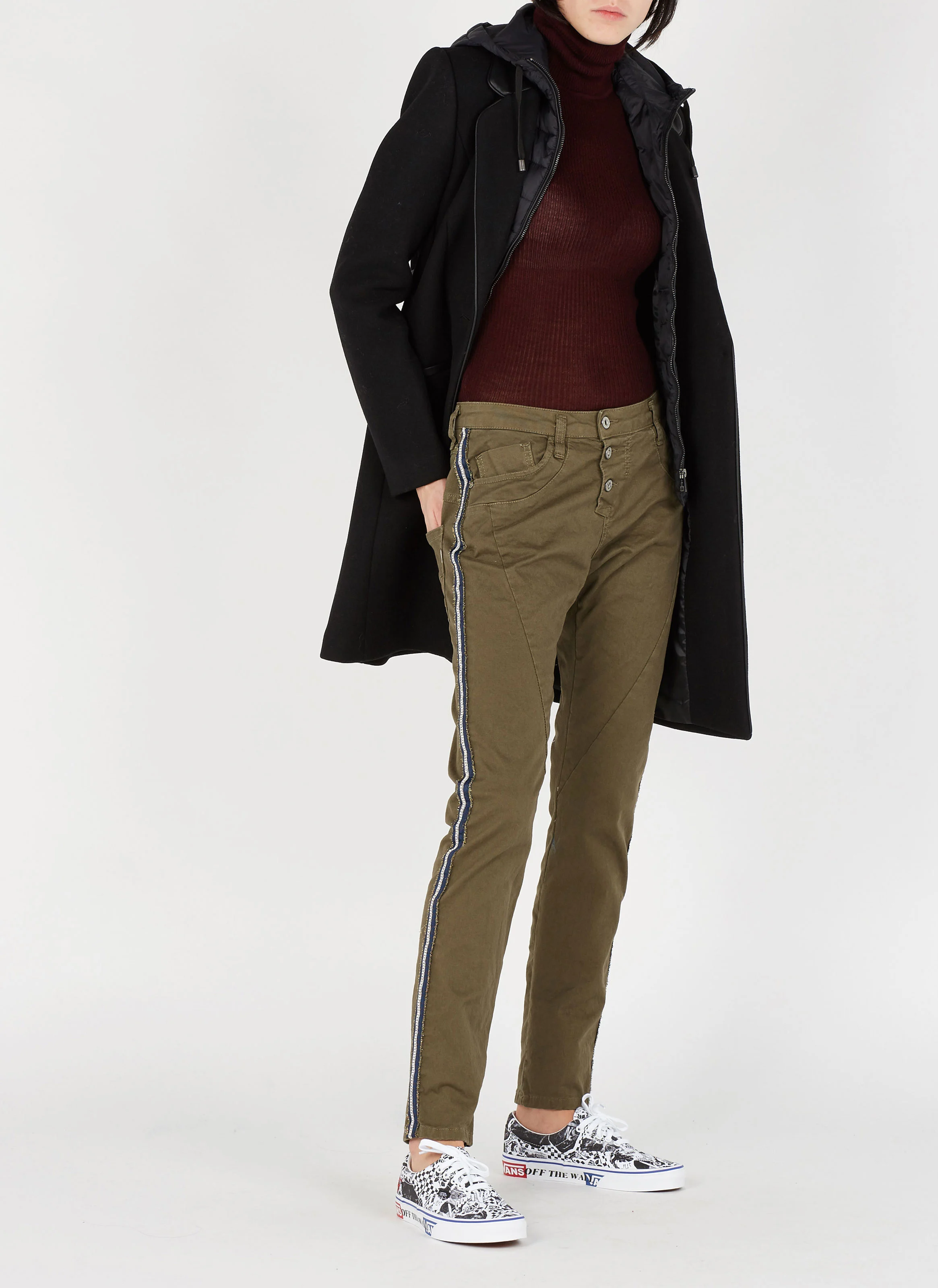 Manteau col tailleur à doudoune intégrée | Noir