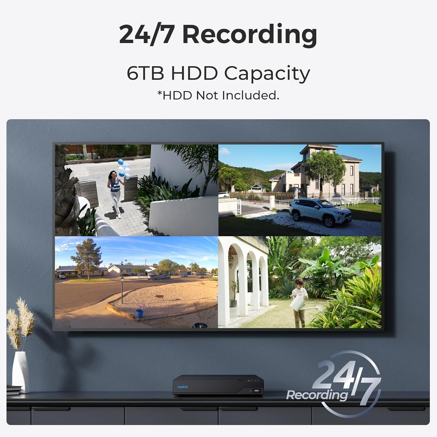 Reolink NVS4 4-K PoE Netzwerk 16MP 6TB Speicher Video Recorder