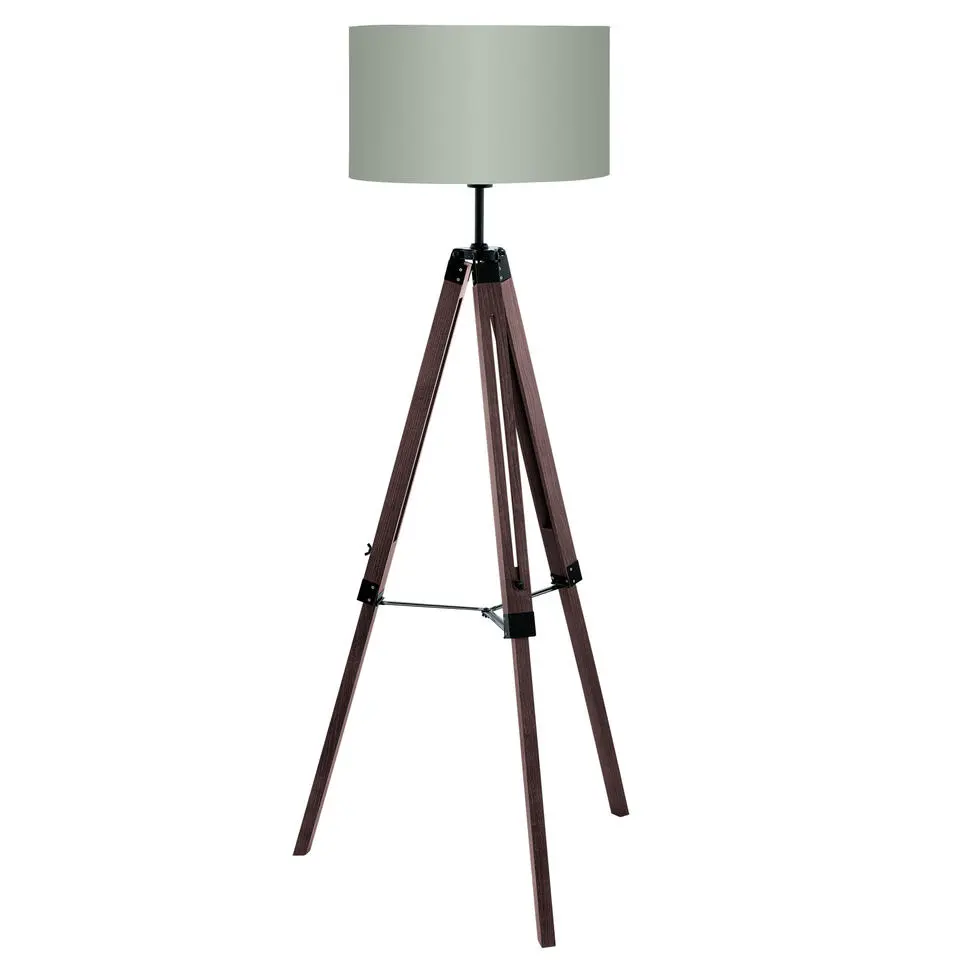 EGLO Lantada Vloerlamp - E27 - 143 cm - Noten/Taupe