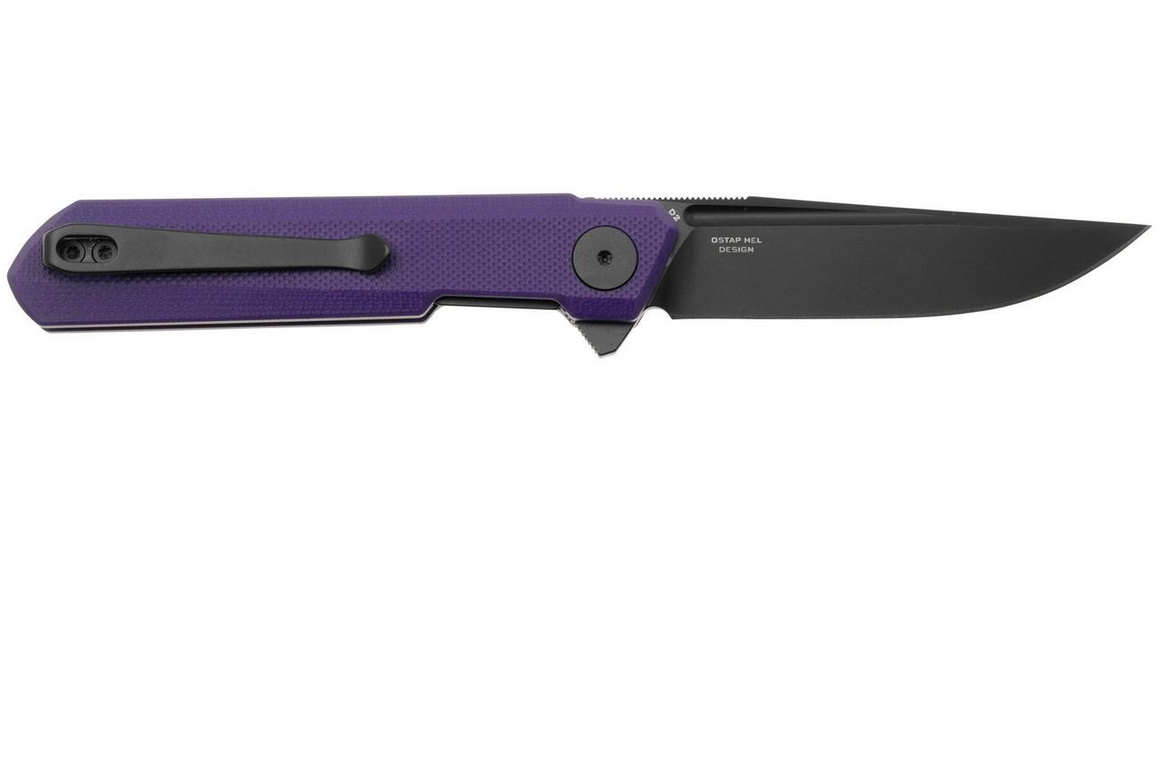 Bestechman Mini Dundee BMK03J Black PVD Purple G10, zakmes, Ostap Hel Design