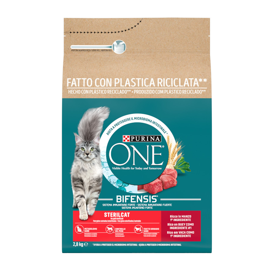 Ração Purina One Adult Bifensis para Gatos com Sabor de Carne Bovina Esterilizada