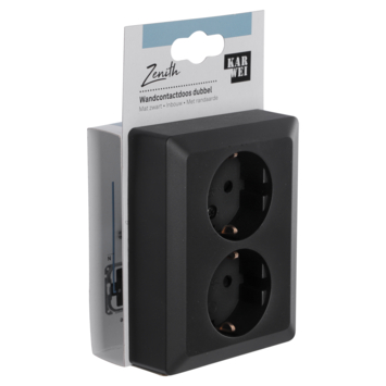 KARWEI Zenith Dubbel Geaard Stopcontact Mat Zwart