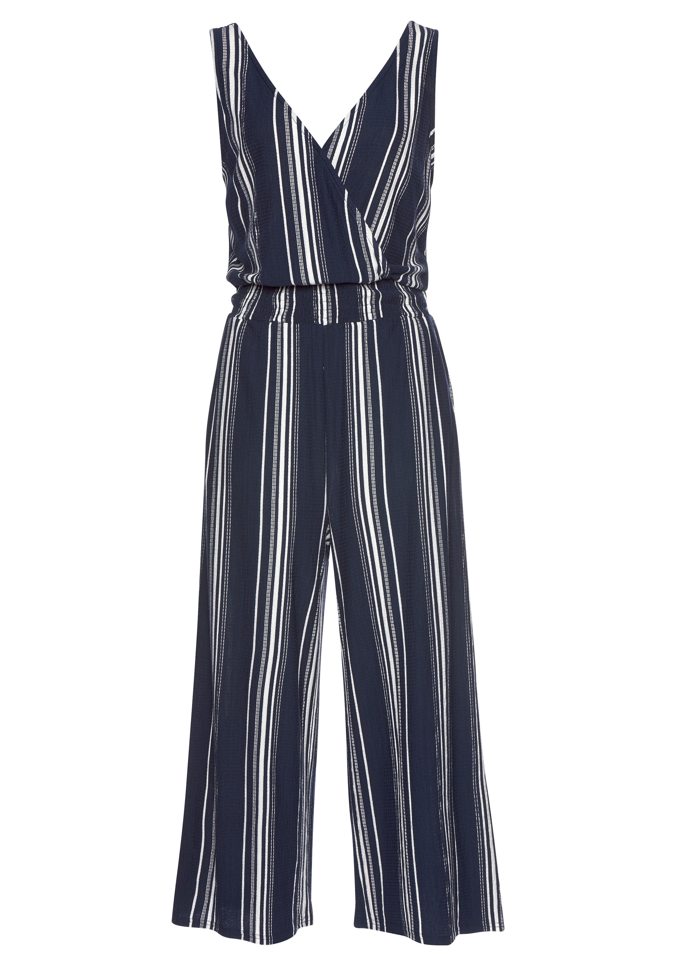 LASCANA Culotte-Overall , aus strukturierter Ware, sommerlicher Jumpsuit mit Streifen