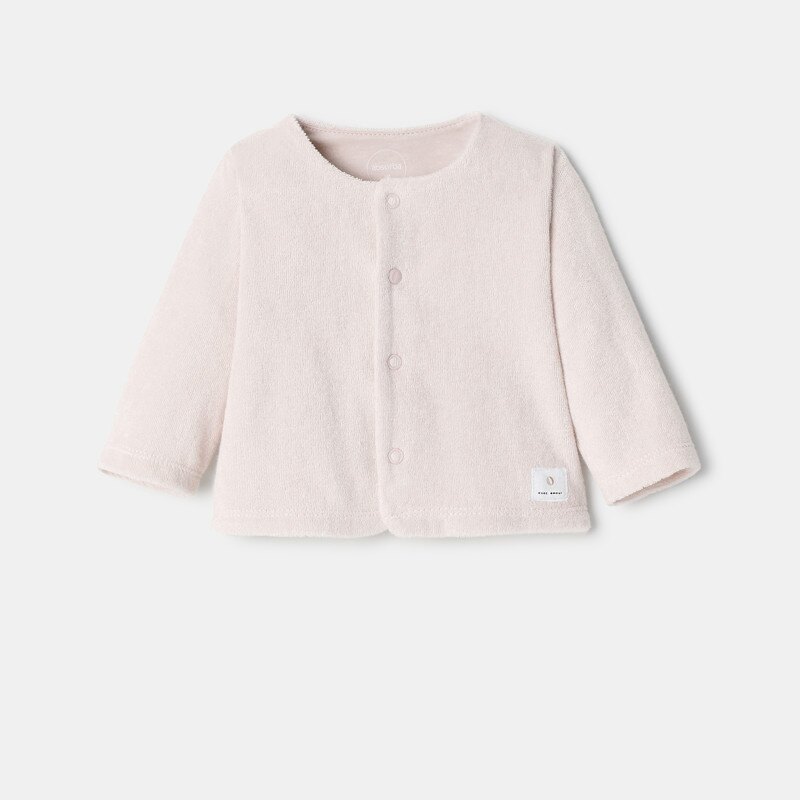 Gilet boutons à pression en coton rose naissance Absorba Rose