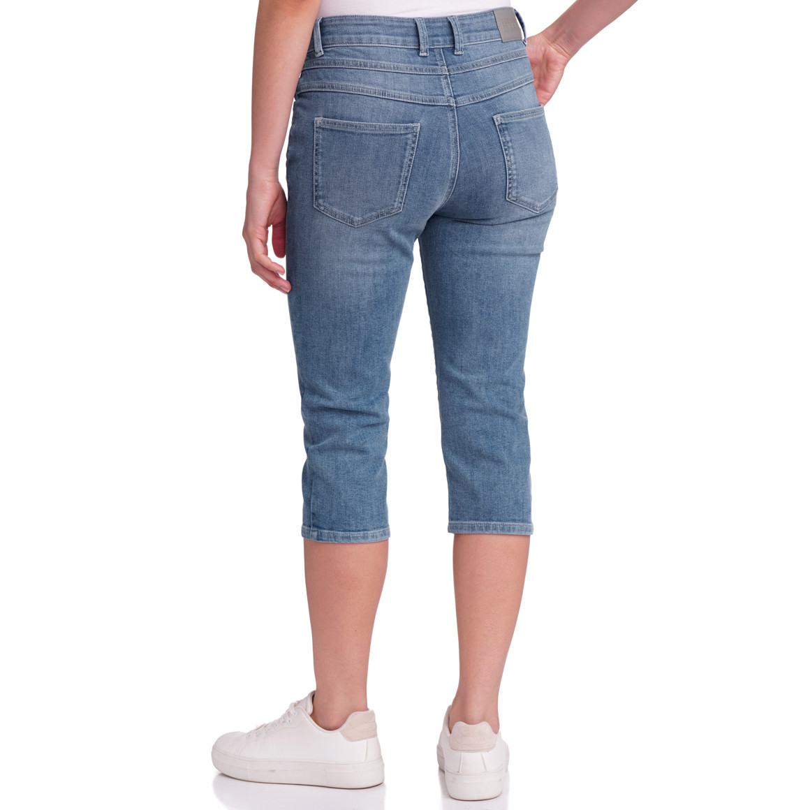 Gina Damen Capri-Jeans in Denim-Optik hellblau