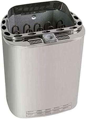 Premium Dampf Bi-o Kombi Sauna Ofen 6 KW, Saunaofen Scandia Combi aus gebürstetem Edelstahl inkl. 20 kg WelaSol Saunasteine Original Olivin Diabas