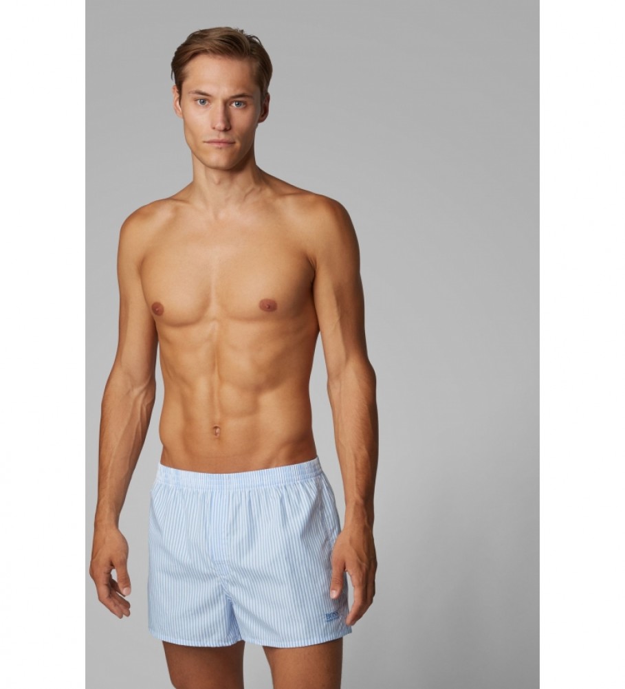 Conjunto de 2 shorts de pijama de popeline BOSS, cor azul (novo, sem uso).
