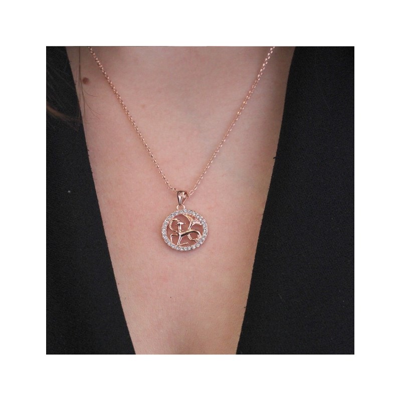 Pendentif Zodiaque Capricorne - Or Rosé et Cristal