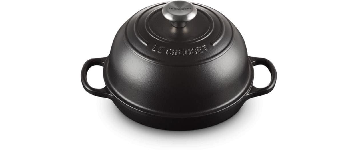Brot Bräter Ø 24 cm, Schwarz<br>Runder Bratentopf aus Gusseisen