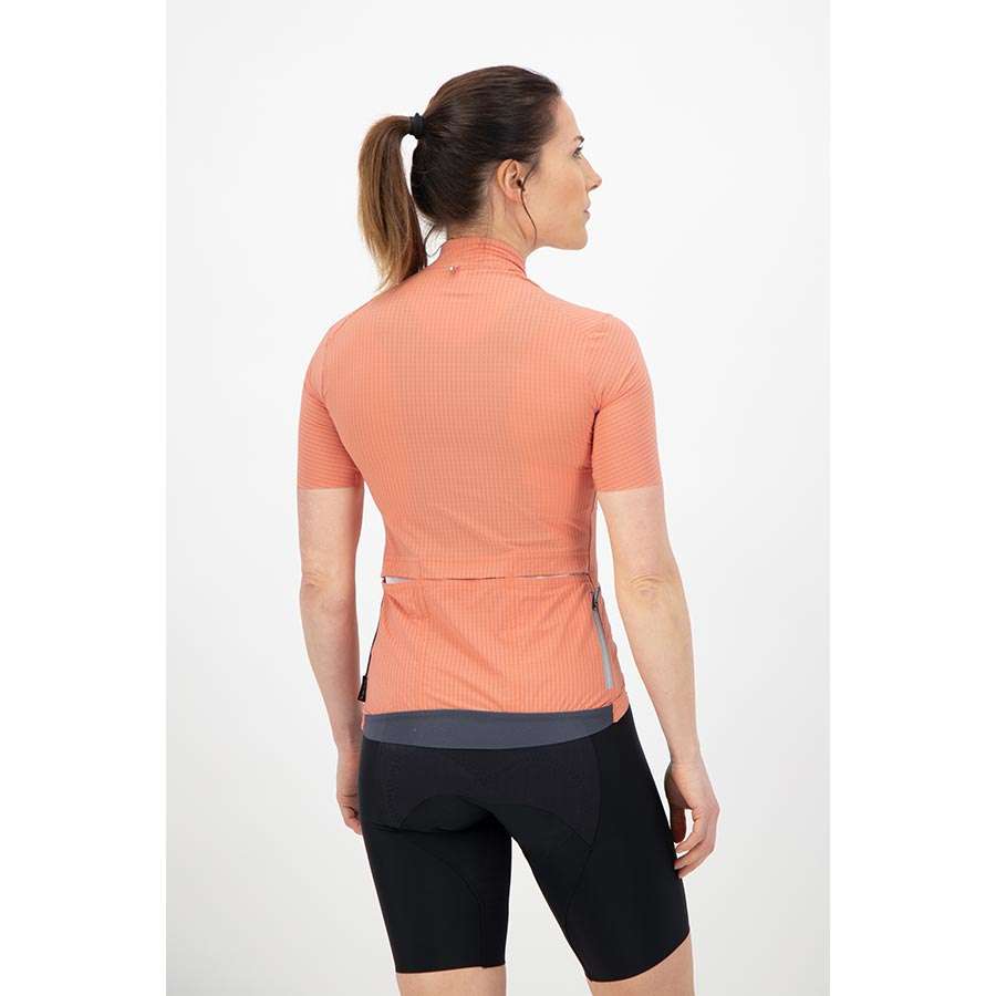 Q36.5 L1 Pinstripe X Fietsshirt Korte Mouwen Roze Dames