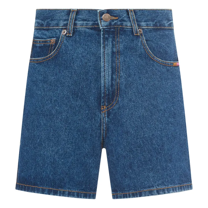 Alma Deia Short en Jean Taille Haute en Coton Bio | Denim stonewashed