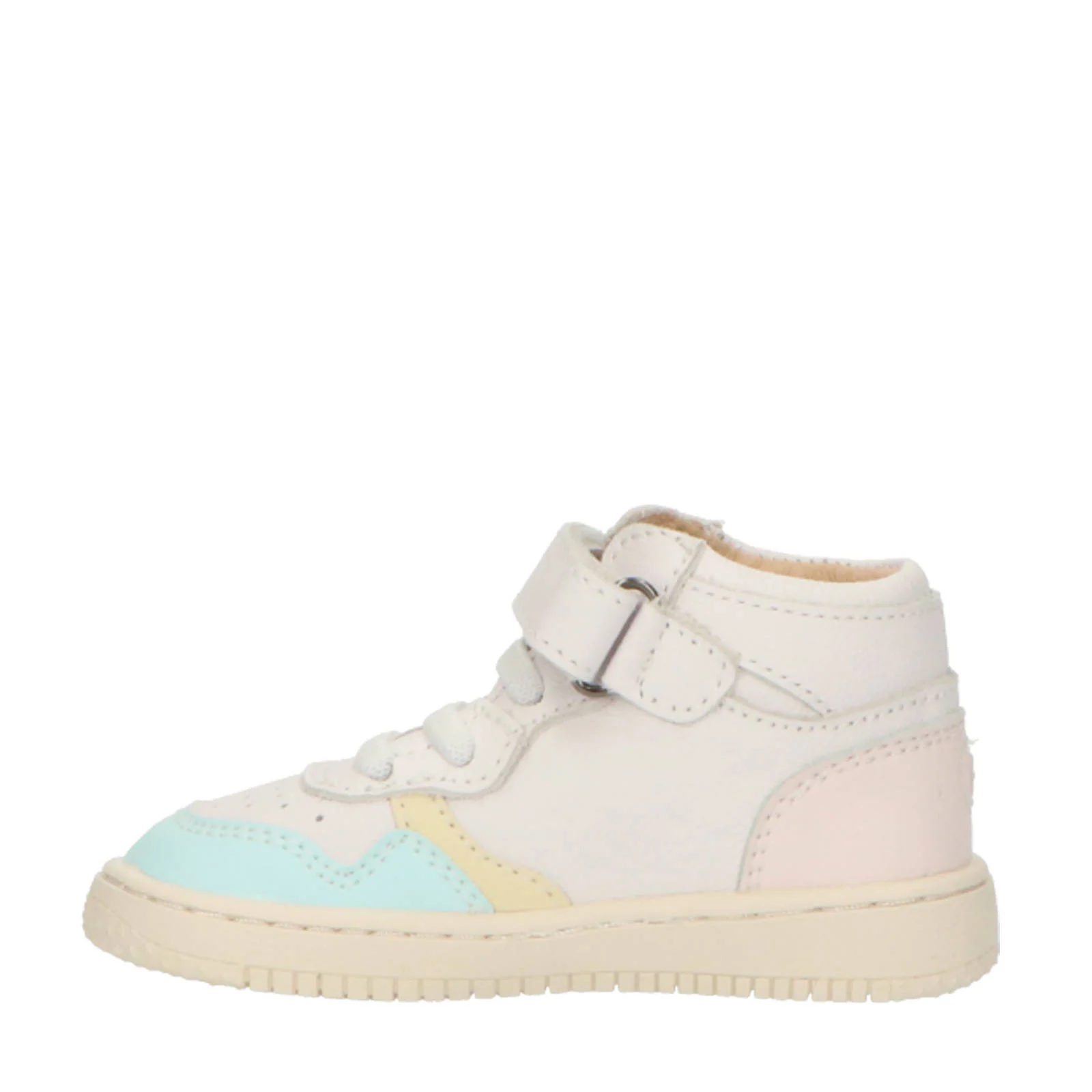 Shoesme leren sneakers wit/blauw/roze