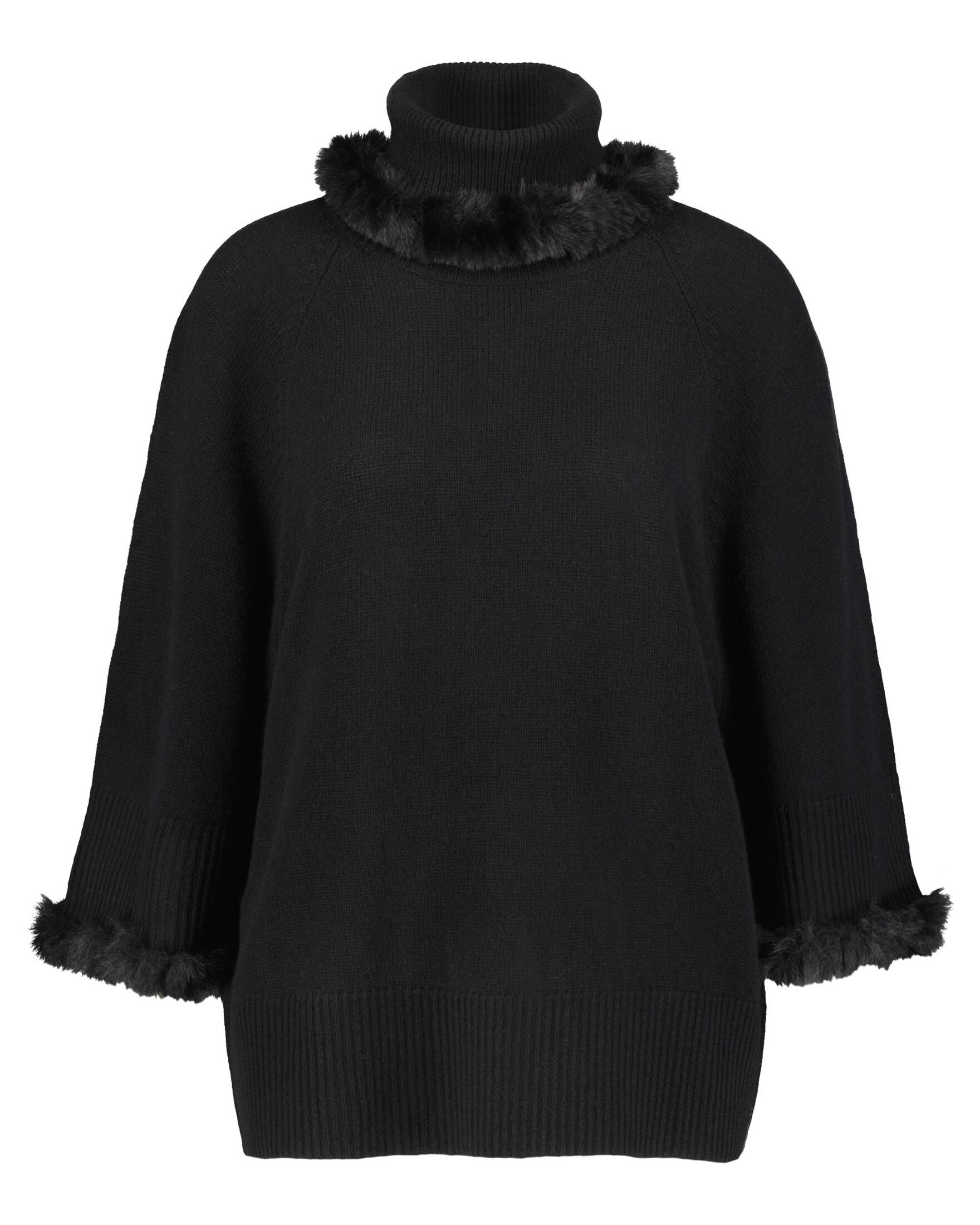 Princess goes Hollywood| Damen Rollkragenpullover aus Wolle 3/4-Ärmel
