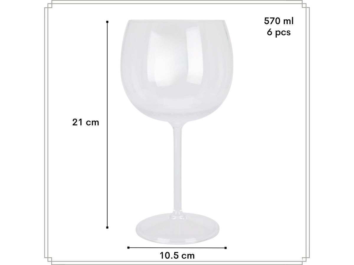 OTIX kunststof Gin Tonic Glazen - Set van 6