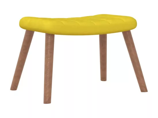 Chaise de relaxation avec repose-pied Jaune moutarde Velours