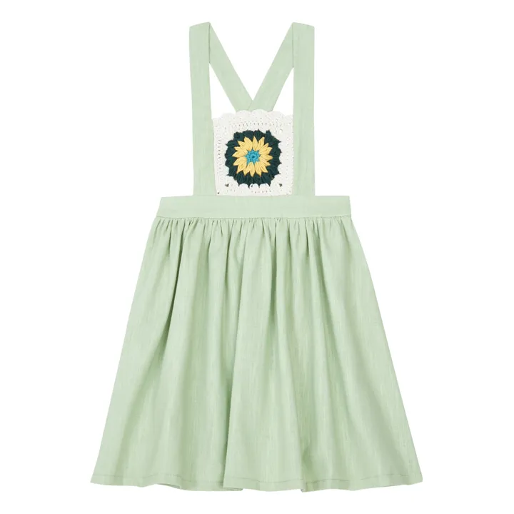 RKO Robe Tablier Lin Crochet | Sauge