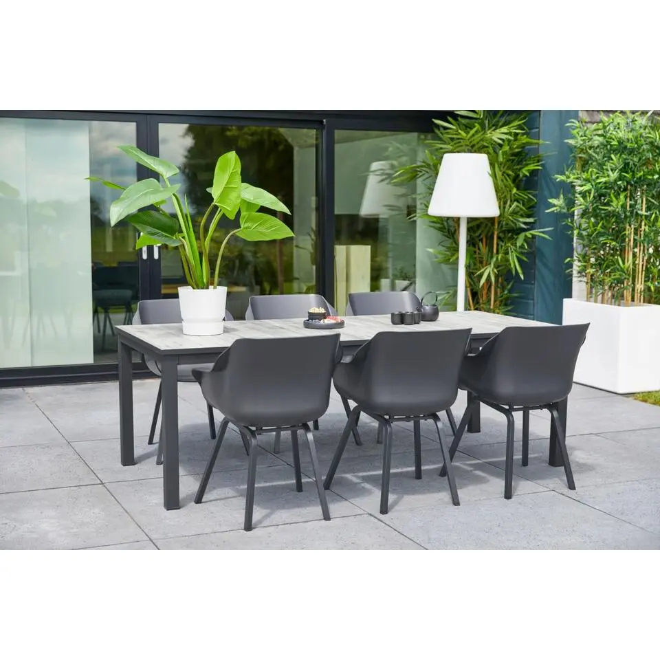 Hartman Comino dining tuintafel 223x105 cm. - Keramiek/Grijs