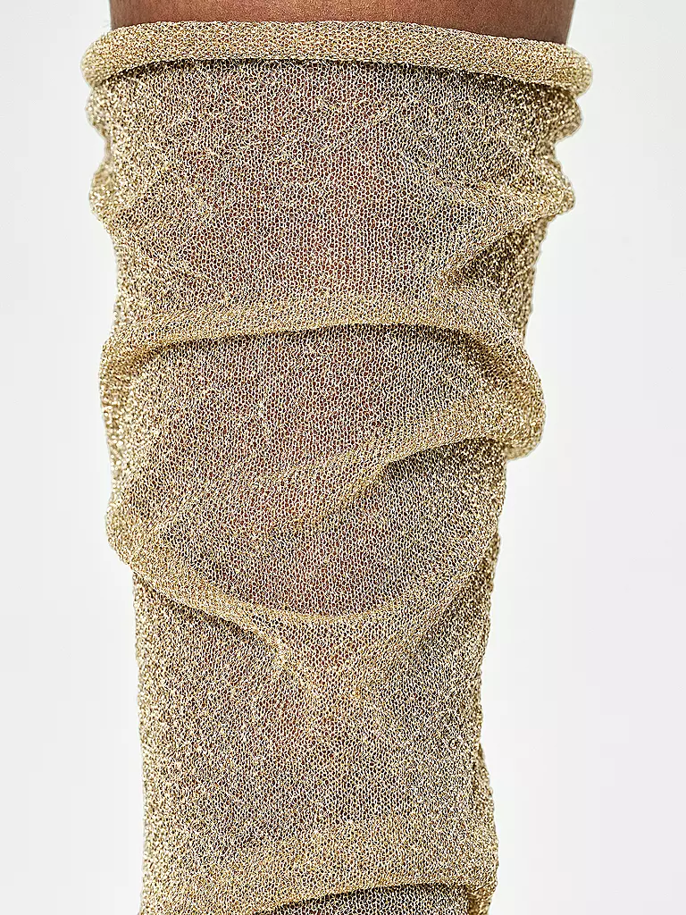 HAPPY SOCKS Damen Socken CRINKLY GLITTER SOCK beige / gold gold