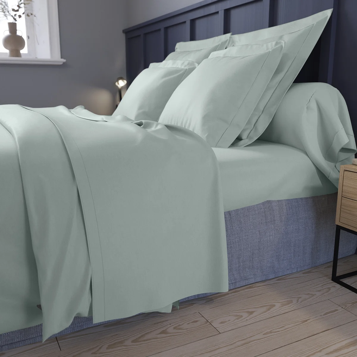 Taie de traversin Partition Satin de coton Coloris Menthe