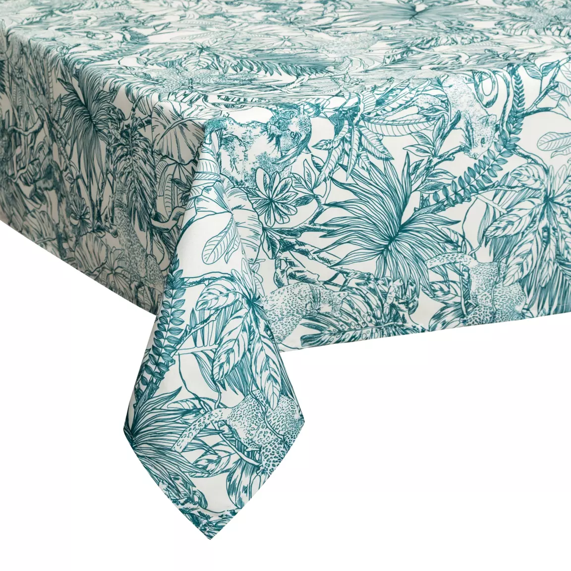 Nappe rectangulaire anti tache (140 x 240 cm) Jungle Verte