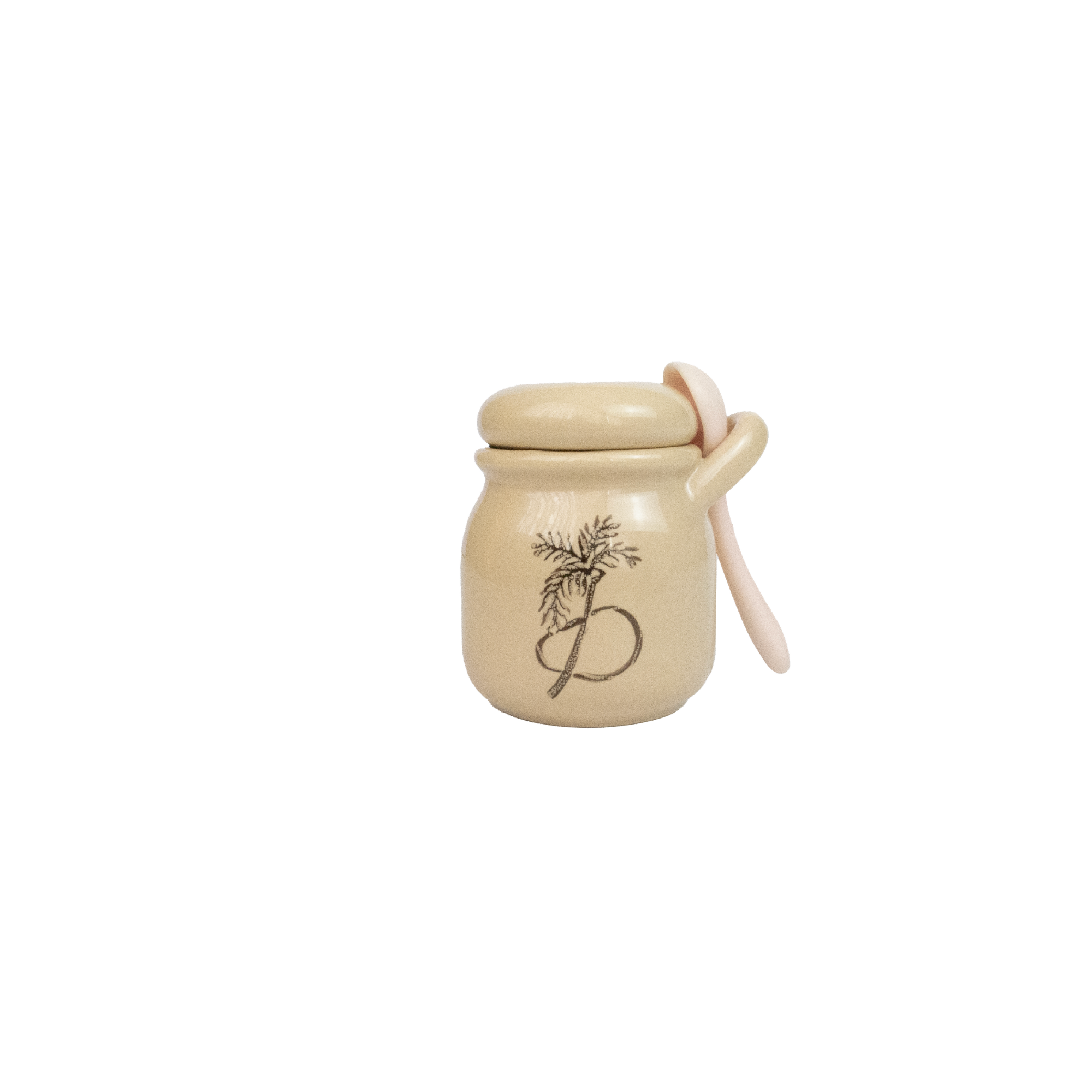 Pot et cuillère en céramique « Trazos Sicilia » (lot de 2)