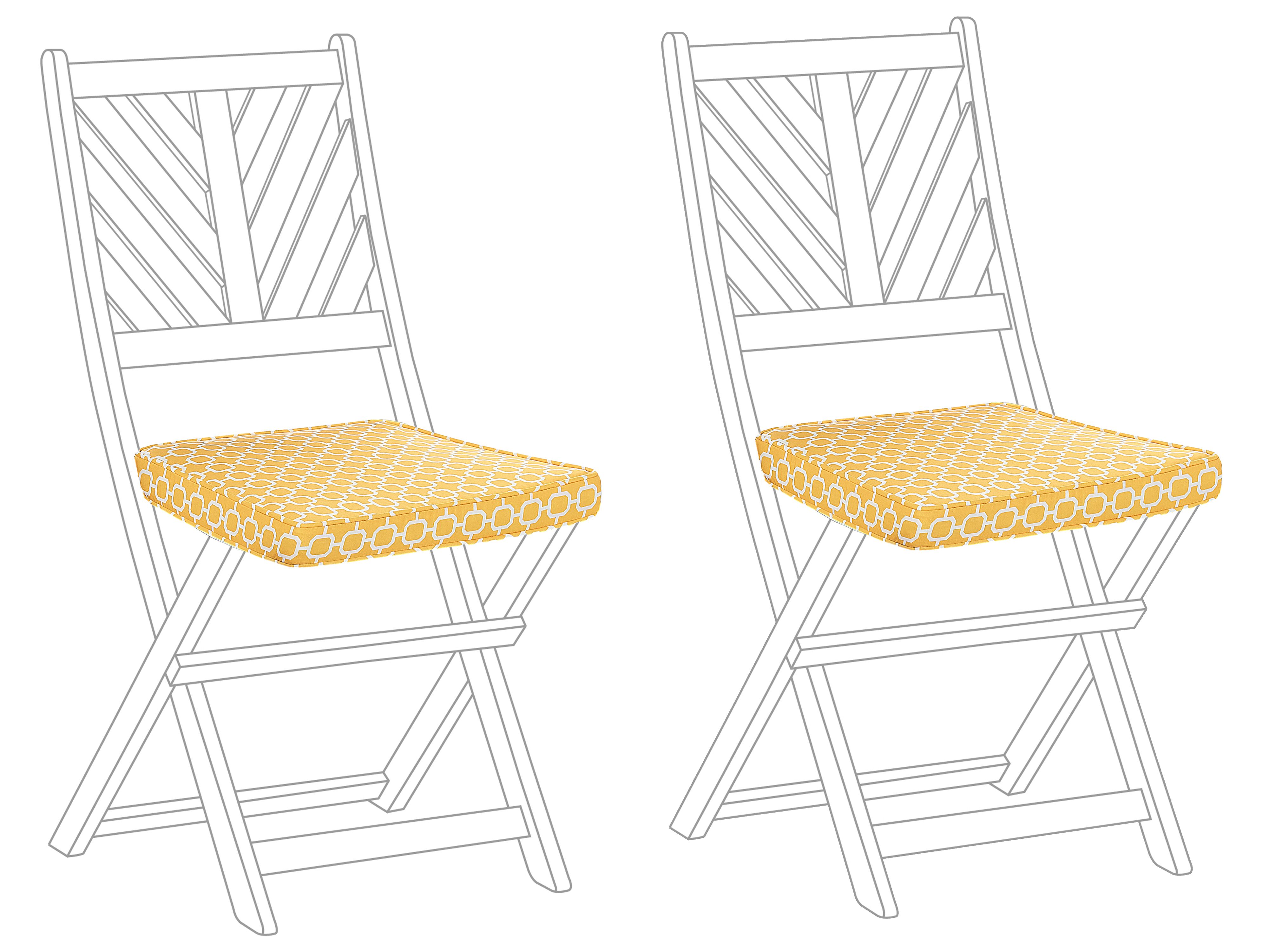 Set van 2 tuinzitkussens TERNI 37 x 34 cm Geel
