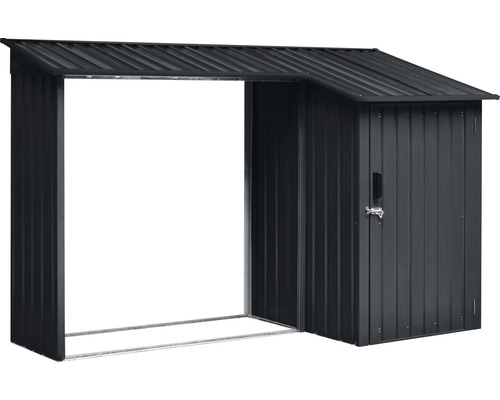 Haardhoutberging inclusief berging 270 x 105 x 158 cm antraciet