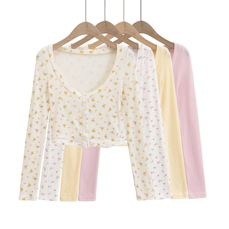 Bazer - Camisole top met kanten rand / Cropped cardigan met ronde hals
