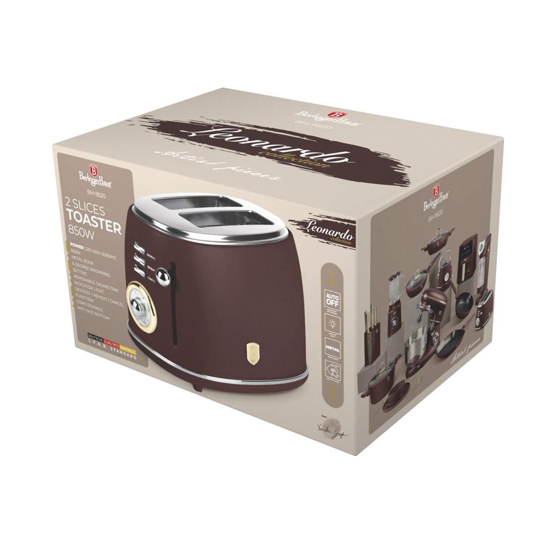 Berlinger Haus Toaster matt bordeaux Leonardo Collection