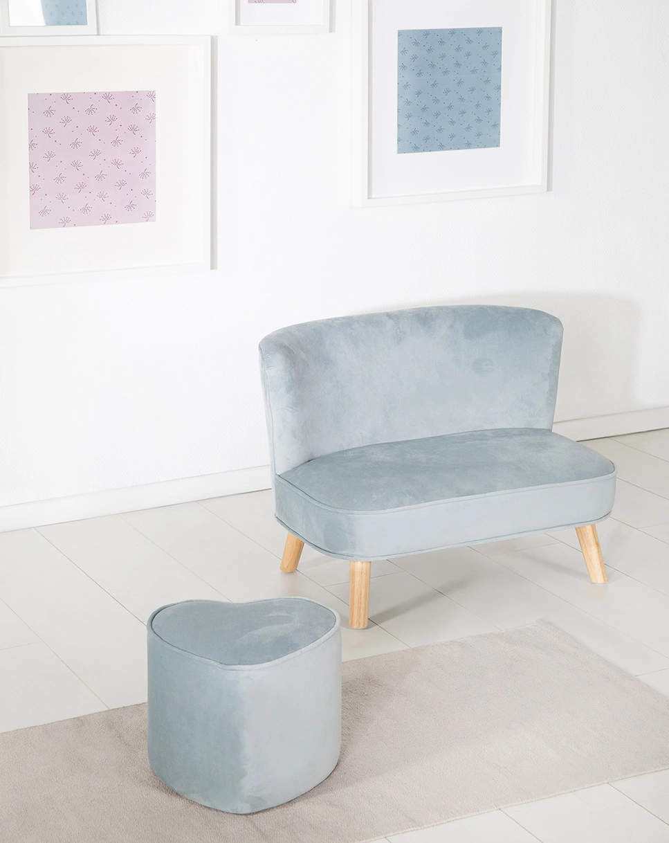 Kinderhocker Herzform LIL SOFA (Farbe: sky)