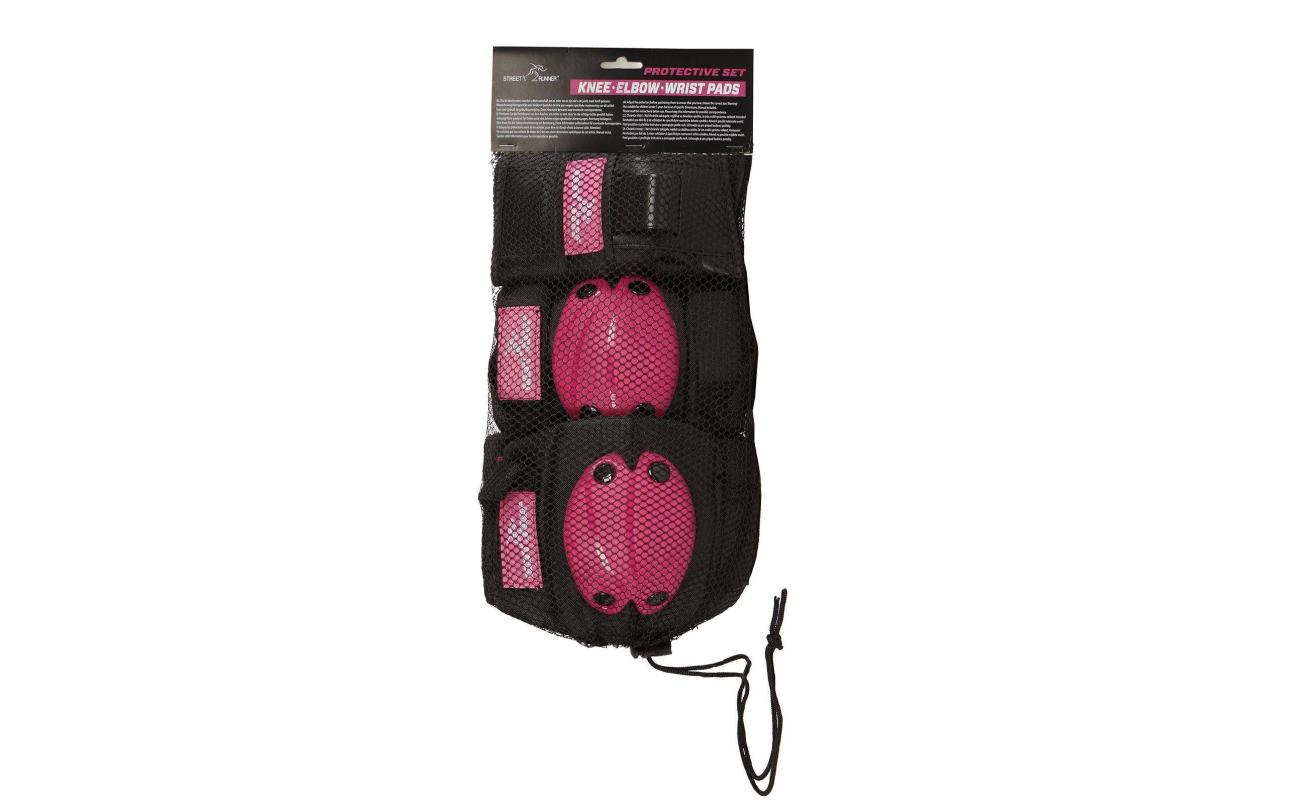 Street Rider 6-delige junior skate beschermset (small) zwart/roze