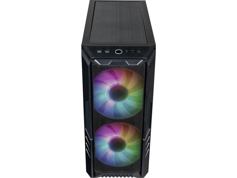 Cooler Master PC-Gehäuse HAF 500 Schwarz Eleganter, kompakter Mid-Tower mit Sichtfenster